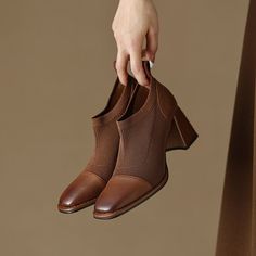 CHIKO Mikenzie Square Toe Block Heels Ankle Boots feature leather, synthetic upper, leather lining, rubber sole. Heel height is approx. 2.75" (7 cm) Chiko Boots, Witch Oc, Wardrobe Change, Chiko Shoes, Women's Ankle Boots, Shoes Photo, Square Head, Block Heel Ankle Boots, Chic Leather