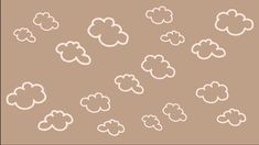 the clouds are drawn in white on a brown background, and there is no image to describe