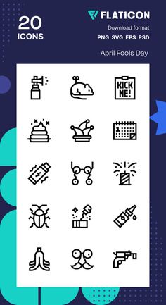 the flat icon set includes different types of symbols, including numbers and other things that can be