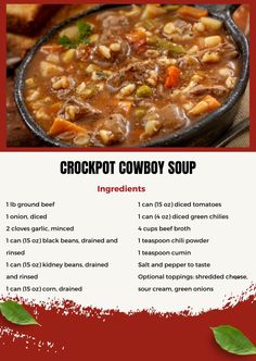 a recipe for crockpot cowboy soup