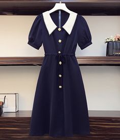 Cute dress summer dressFabric: BlendedColor: blue, pinkSize: M, L, XL, 2XL, 3XLM length 99 bust 96 waist 92 sleeve length 27.5L length 100 bust 100 waist 96 sleeve length 28XL length 101 bust 104 waist 100 sleeve length 28.5&ltp&gt2XL length 102 bust 108 waist 104 sleeve length 29&lt/p&gt&ltbr/&gt&ltp&gt3XL length 103 bust 112 waist 108 sleeve length 29.5&lt/p&gt&ltbr/&gt Navy Short Sleeve Mini Dress For Summer, Navy Knee-length Mini Dress For Summer, Navy Long Sleeve Midi Dress For Summer, Blue Long Sleeve Vintage Dress For Summer, Navy Summer Dress For Day Out, Navy Sundress For Summer, Chic Navy Short Sleeve Dress, Navy V-neck Midi Dress For Summer, Navy Midi Dress For Summer Day Out