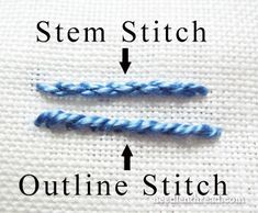 the stitching process is shown in blue and white