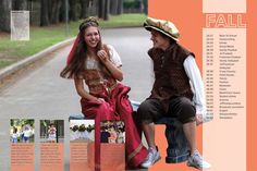 an image of a man and woman dressed up in costumes talking to each other while sitting on a bench