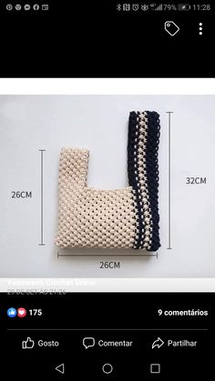 an item is shown with the measurements for it to be made out of knitted material