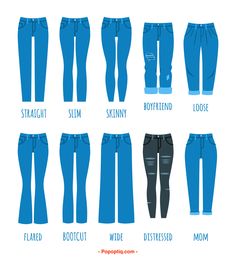 the different types of jeans that are used for women's body shapes and sizes