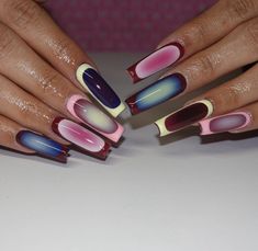 Abstract Nails, James Turrell, Airbrush Nails, Grunge Nails, Unique Acrylic Nails