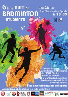 a poster for the tennis tournament with silhouettes of people playing and holding racquets