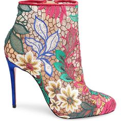 Christian Louboutin Miss Tennis Floral-Embroidered Mesh Booties Pump ***Absolutely Stunning In Every Way!*** Size: Eu 38.5 , Runs Small, Please Know Your Size With Cl Color: Multicolor Brilliant Floral Embroidery Covers Elegant Mesh Booties Self-Covered Stiletto Heel, 4" (100mm) Mesh Upper Almond Toe Side Zip Leather Lining And Sole Made In Italy Brand New, Original Box, Dust Bag. This Authentic Cl Booties Is 100% Guaranteed Authentic. You Will Receive The Actual Item Shown In Item Images. Spring Floral Embroidered Multicolor Boots, Embroidered High Heel Boots For Spring, Multicolor Embroidered Boots, Pink Embroidered Boots For Spring, Pink Embroidered Spring Boots, Spring High Heel Boots With Floral Embroidery, Party Boots With Floral Embroidery And Round Toe, Spring Party Boots With Floral Embroidery, Floral Embroidered Boots For Spring Party