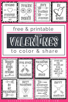 valentine's day printables to color and share