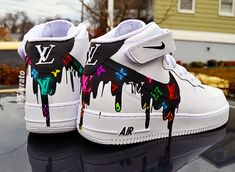 Nike Air Force 1 Custom, Custom Shoes Diy, Nike Shoes Air Force, White Nike Shoes, Custom Kicks, Jordan Shoes Girls, Jordan Shoes Retro, Custom Nike Shoes, All Nike Shoes