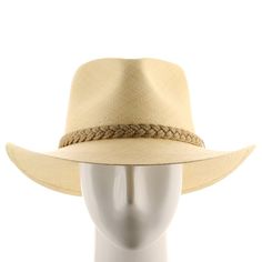 Natural Curved Brim Braided Fedora For Rodeo, Braided Fedora With Curved Brim For Rodeo, Western Braided Brimmed Panama Hat, Western Braided Fedora With Short Brim, Western Style Fedora With Short Brim And Braided Detail, Adjustable Wide Brim Safari Panama Hat, Western Style Braided Wide Brim Panama Hat, Western Braided Fedora Hats, Braided Western Fedora Hats