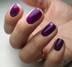 Purple Manicure Ideas, Purple Shellac Nails, Short Nails Shellac, Purple Pedicure, Lilac Nails Design, Violet Shades, Purple Gel Nails, Purple Manicure, Dark Purple Nails