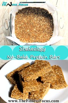 no - bake protein bars on a white plate