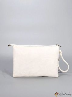 BirdinBag - Floral Embroidered Medium Straw Bag with Wristlet - Perfect for Vacation White Clutch With Adjustable Strap, Cream Clutch With Zipper For Daily Use, Daily Use Cream Clutch With Zipper Closure, Cream Clutch Bag With Zipper Closure, White Clutch Bag With Zipper Closure, Cream Clutch With Zipper Closure, White Rectangular Clutch With Zipper Closure, Word Wrap, Bag Bag