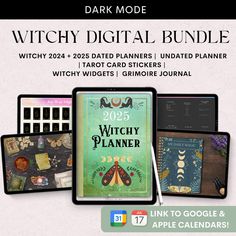 the witch digital bundle includes books, binders and calendars for kids to use