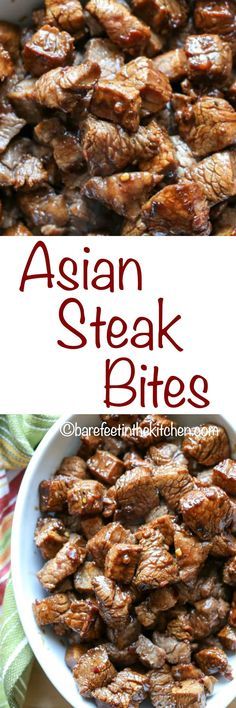 Asian Steak Bites take just a few minutes to make and the result is bite-size pieces of the juiciest steak you will ever eat! Asian Steak, Asian Steak Bites, Steak Bites Recipe, Great Chicken Recipes, Ethnic Food, Steak Sandwich, Steak Bites, Chicken Spices, Chicken Bites