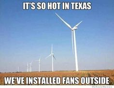 a magazine cover with windmills in the background and captioning it's so hot in texas