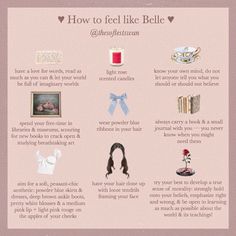 how to feel like belle atheleffastswan info poster with pictures and words