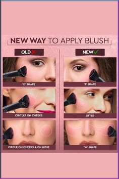 Discover a new and innovative way to apply blush that will give your cheeks a natural, radiant glow. This technique involves blending the blush in circular motions on the apples of your cheeks, gradually moving upwards towards your temples. The result is a soft and seamless flush that enhances your features and complements your overall makeup look.#BlushTechnique #BlushApplication #MakeupTips #BeautyHacks #CheekGlow #NaturalRadiance #FlawlessFlush #MakeupTutorial #BeautyInspiration #MakeupAddict Blush Applying Tips, Blush On Apples Of Cheeks, How To Apply Blush For Beginners, Blush Application Tips How To Apply, Ways To Apply Blush, Where To Put Blush On Face, Blush Hacks How To Apply, How To Blend Blush, How To Blush Cheeks