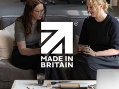 two women sitting on a couch talking to each other with the text 7 made in britain