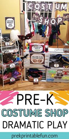 the pre - k costume shop dramatic play is perfect for halloween