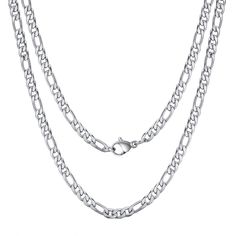 PRICES MAY VARY. 5mm Wide 22 Inches Length Chain Necklace, As Necklace, Also Suit for Men's Pendant These Figaro Chains Are Made of Stainless Steel Which Is Allergy Safety, Nikel&lead Free. Non-irritating to Skins, Comfortable and Affordable Improved Long Lobster Clasp, Easy to Use and Better Quality; Gift-Package Available-Ready For Gifting 90-Day Money Back Guarantee or Exchange Mens Chains, Mens Chain, Figaro Chain Necklace, Chain For Men, Figaro Chains, Figaro Chain, Gift Package, Mens Pendant, Chains For Men