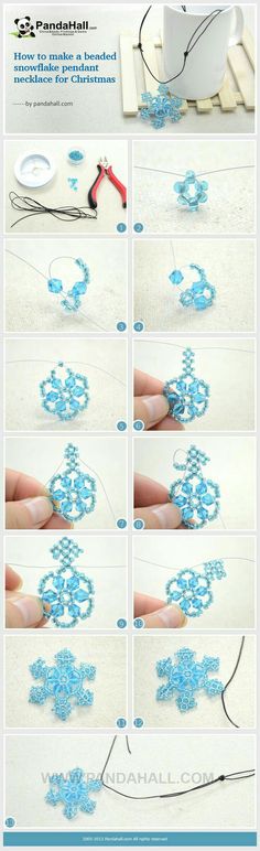 instructions to make beaded snowflakes for christmas