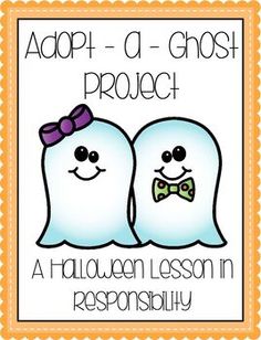 a halloween lesson with two ghost characters and the words adopt - c - ghost project