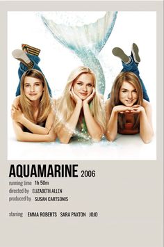 the movie poster for aquariumine, featuring two women in hats and one is holding her hands