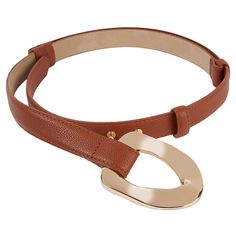 WynneCollection Dressy Abstract Buckle Belt   This sleek, stylish belt can be the star of the show or a supporting role in any outfit for any occasion. Elegant Belt With Buckle Closure For Spring, Elegant Spring Belt With Buckle Closure, Chic Fitted Belt With Buckle Closure, Elegant Brown Belt With Gold Buckle, Brown Belt Gold Buckle, Elegant Belt With Rectangular Gold-tone Buckle, Designer Brown Belts With Gold-tone Hardware, Luxury Brown Belts With Gold-tone Hardware, Buckle Belt