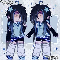 an anime character with long black hair and blue eyes wearing white pants, holding a star shaped object