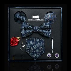 Are you looking for the perfect birthday, Valentine's or Father's Day gift for the special man in your life? Well look no further. We have the perfect gift for the classy, sophisticated and stylish gentlemen in your life. You can't go wrong with this 8 piece gift set. Included: necktie, bowtie, two handkerchiefs, two brooches, and cufflinks. He will love it. Specifications Gender: MENStyle: FashionMaterial: polyesterTies Type: Neck Tie SetSize: One SizePattern Type: Varies Elegant Suit And Tie Accessories With Gift Box, Party Suit And Tie Accessories For Father's Day, Elegant Suit And Tie Accessories Gift Box, Elegant Sets With Ties As Gift, The Perfect Birthday, Tie Gifts, Perfect Birthday, Necktie, Fathers Day Gifts