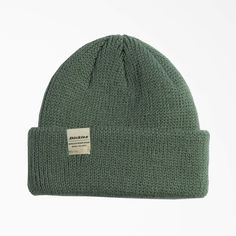 This thick knit beanie is a classic staple built to keep out the cold. The versatile style can be worn cuffed for a low-profile fit or uncuffed for a slouchy style. Knitted Cotton Hats For Streetwear, Cotton Knitted Hats For Streetwear, Knitted Beanie For Fall Streetwear, Casual Ribbed Beanie For Fall, Classic Beanie With Ribbed Cuffs, Classic Knitted Beanie For Cold Weather, Classic Beanie For Cold Weather And Winter, Classic Winter Beanie With Ribbed Cuffs, Warm Beanie For Streetwear In Fall