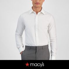 in stock Fitted Dress Shirt For Daywear In Spring, Fitted Long Sleeve Dress Shirt For Daywear, Solid Dress Shirt, French Cuff, White Button Up, Mens Formal, Solid Dress, Slim Fit Men, Dress Shirt