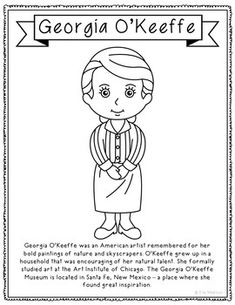 the coloring page for george o'keefe