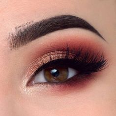 Makeup Ideas For Quinceanera, Red Eyeshadow Makeup, Pink Eye Makeup Looks, Pageant Makeup, Pink Smokey Eye