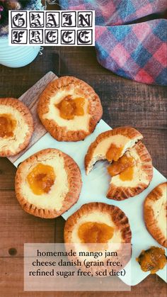 homemade mango jam cheese danish grain free mini pies