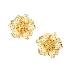 Dogwood Flower, Dogwood Flowers, Flower Clip, Precious Gems, Kenneth Jay Lane, Dream Jewelry, Clip Earrings, Base Metal, Flower Earrings