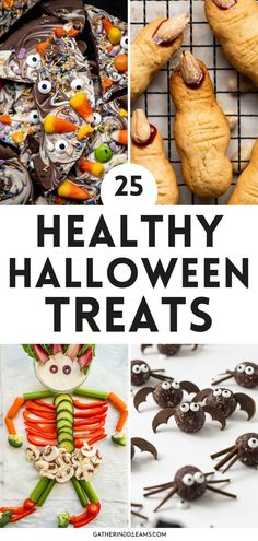 healthy halloween treats Healthy Snack For Halloween Party, Halloween Dessert Healthy, Spooky Healthy Halloween Snacks, No Cook Halloween Treats, Healthy Halloween Sweet Treats, Healthy Halloween Foods, Halloween Healthy Desserts, Healthy Halloween School Treats, Easy Healthy Halloween Snacks