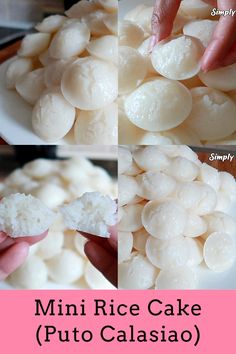 how to make mini rice cake with pic collage and caption for step by step instructions