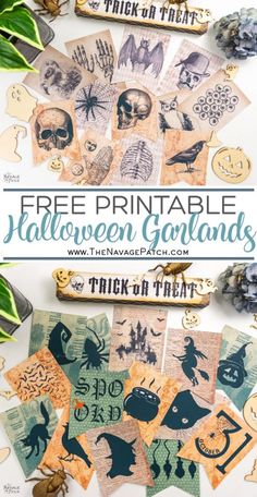 the free printable halloween garlands are perfect for kids and adults to decorate with