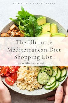 This is the only shopping list you will ever need to ensure your success on the Mediterranean diet. - mediterranean diet for beginners | mediterranean diet meal plan for beginners | mediterranean diet recipes | mediterranean diet shopping list | mediterranean diet food list | clean eating recipes | gluten free recipes | dairy free recipes | low carb recipes | weight loss meal plans | meal prep recipes | weight loss meal plan Medatrainian Diet, Chicken Recipes Paleo, Medditeranean Diet, Mediterranean Diet Shopping List, Mediterranean Diet For Beginners, Recipes Mediterranean Diet, Diet Meal Plan For Beginners, Diet Shopping List