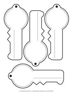 the printable paper cut out of keys and keyholes for an ornament