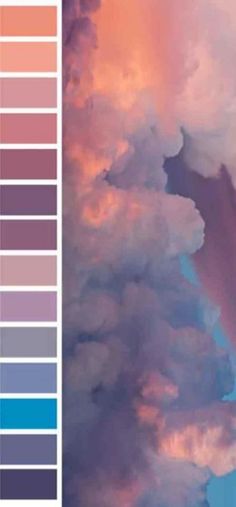 the sky is filled with clouds and colors that are blue, pink, purple, and yellow