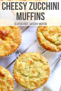 easy cheesy zucchini muffins with text overlay