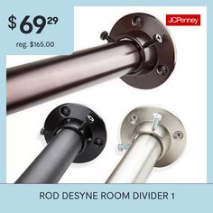 the rod is shown with two different types of metal rods and one has a price tag for $ 69 99