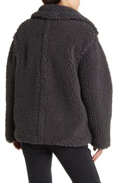 Delightfully soft teddy faux shearling makes this double-breasted coat a favorite choice for temperature dips. 28" length (size Medium) Notched lapels Lined 100% polyester Dry clean Imported Short Teddy Coat, Faux Shearling Coat, Soft Teddy, Teddy Coat, Shearling Coat, Double Breasted Coat, Double Breasted, Dry Clean, Nordstrom