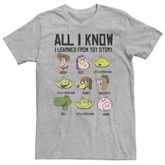 an all i know t - shirt with cartoon characters on it