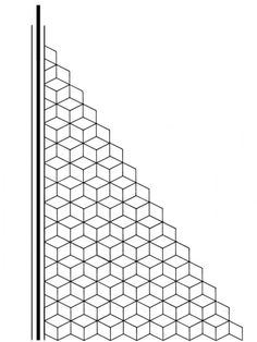 a black and white line drawing of a pyramid with one side facing the other way