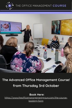 the advanced office management course from thursday 3rd october